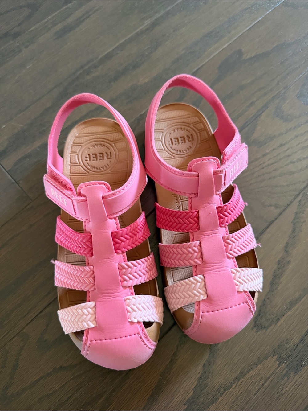 Reef Kids Pink Gradient Braided Strap Sandals